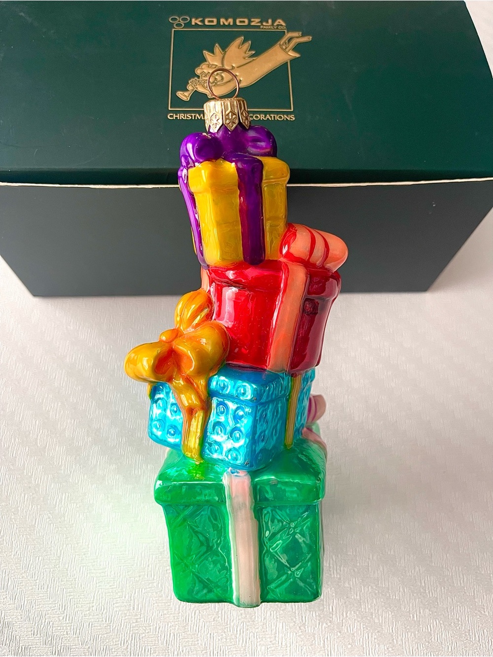 KOMOZJA Tower of Treasures Christmas Decoration Ornament Blown Glass Handpainted